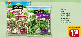 REWE Florette salat zart & feurig oder salat herbstgefühl Angebot