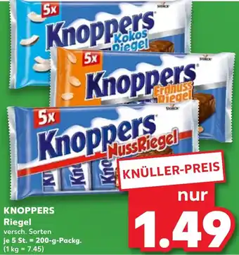 Kaufland KNOPPERS Riegel 200 g Packg. Angebot