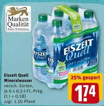 REWE Eiszeit quell mineralwasser Angebot