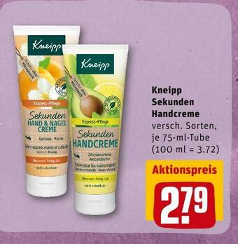 REWE Kneipp sekunden handcreme Angebot
