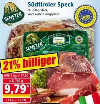 Norma SENFTER Südtiroler Speck ca. 700 g Stück Angebot