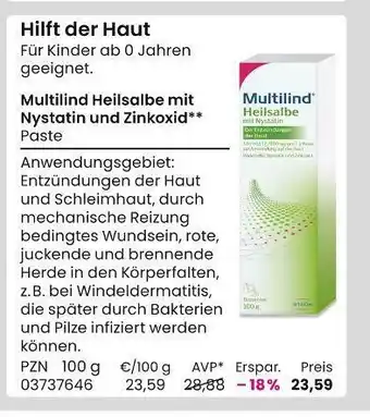 REWE Multilind heilsalbe mit nystatin und zinkoxid Angebot