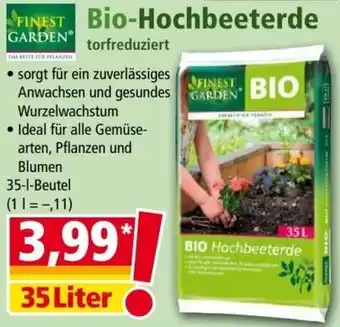 Norma FINEST GARDEN Bio-Hochbeeterde 35 Liter Angebot