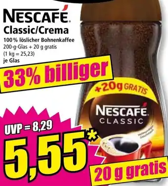 Norma NESCAFE Classic/Crema 200 g Glas Angebot