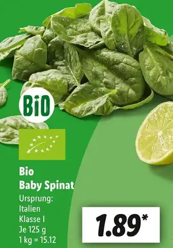 Lidl Bio Baby Spinat 125 g Angebot