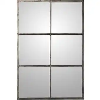 ManoMano Fijalo - Schwarz/Silbermetall -Fensterspiegel 80x120x2cm, Ferpour alle Stile, um dem Zuhause eine Note zu verleihen Angebot