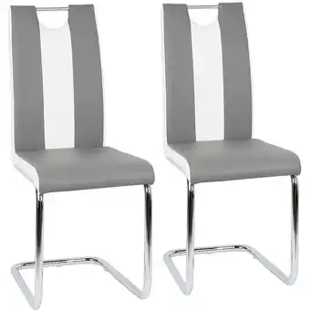 ManoMano Skecten - 2er set Esszimmerstühle Set Freischwinger Stühle Schwingstuhl Hochlehner Esszimmer[Grau und Weiß] Angebot