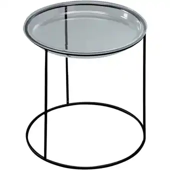 ManoMano Iperbriko - Kleiner Tisch mit gehärteter Glasplatte und schwarzem Fuß 40x40 cm Angebot