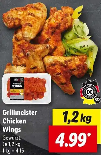 Lidl Grillmeister Chicken Wings 1,2 kg Angebot