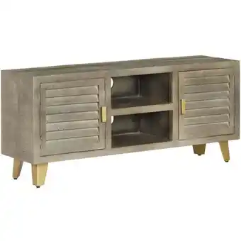 ManoMano Bonnevie - TV-Schrank,TV-Möbel Grau mit Messing 110 x 30 x 48 cm Mangoholz Massiv vidaXL Angebot