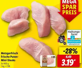 Lidl Metzgerfrisch Frische Puten Mini-Steaks 400 g Angebot