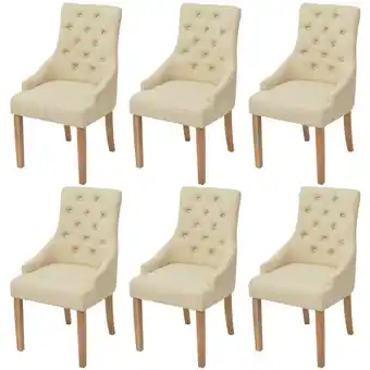 ManoMano Maisonchic - Küchenstühle moderne,Esszimmerstuhl, Essstühle 6 Stk. Cremeweiß Stoff -35209 - Creme Angebot