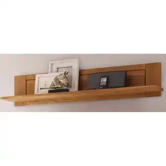 ManoMano Lomadox - Wandboard Wandregal, 125 cm breit, in Wildeiche Massiv SARAGOSSA-52, b/h/t ca. 125/30/20 cm - braun Angebot