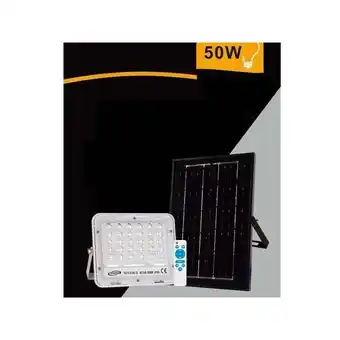 ManoMano Spotlight solar panel 50 watt kaltes licht 6500K IP65 fernbedienung S12A-50W Angebot