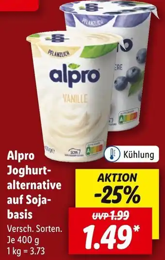 Lidl Alpro Joghurtalternative auf Sojabasis 400 g Angebot