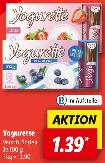 Lidl Yogurette 100 g Angebot