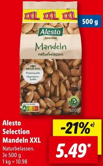 Lidl Alesto Selection Mandeln XXL 500 g Angebot