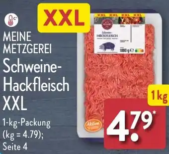 Aldi Nord MEINE METZGEREI Schweine Hackfleisch XXL 1 kg Packung Angebot