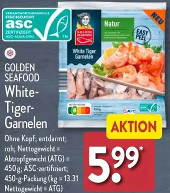 Aldi Nord GOLDEN SEAFOOD White Tiger Garnelen 450 g Packung Angebot