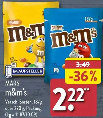 Aldi Nord MARS m&m's 187 g oder 220 g Angebot