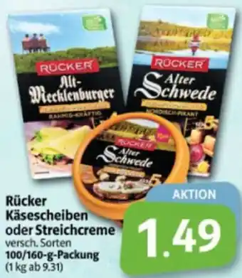 Markant Markt Rücker Käsescheiben oder Streichcreme 100/160 g Packung Angebot