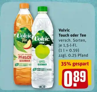 REWE Volvic touch oder tee wasser mit geschmack Angebot