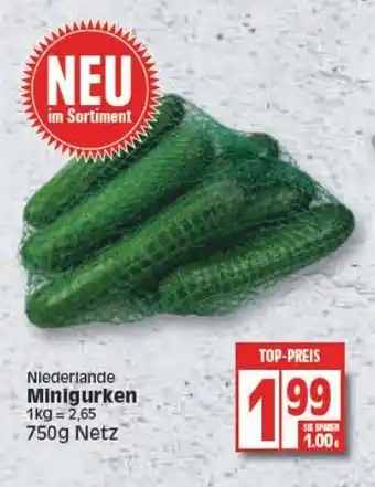 Edeka Niederlande Minigurken 750g Angebot