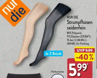 Aldi Nord NUR DIE Strumpfhosen seidenfein Angebot