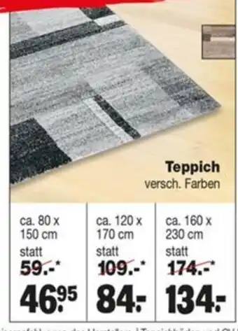 Repo Markt Teppich versch. Farben 80*150 Angebot