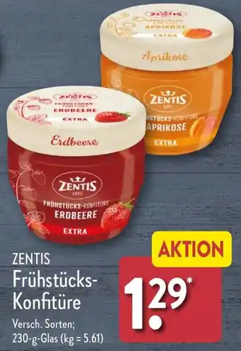 Aldi Nord ZENTIS Frühstücks Konfitüre 230 g Glas Angebot