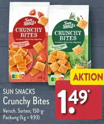 Aldi Nord SUN SNACKS Crunchy Bites 150 g Packung Angebot