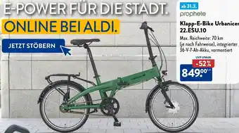 Aldi Nord Prophete Klapp-E-Bike Urbanicer 22.ESU.10 Angebot