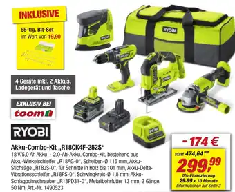 toom Baumarkt RYOBI Akku-Combo-Kit "R18CK4F-252S" Angebot