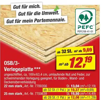 toom Baumarkt OSB/3- Verlegeplatte Angebot