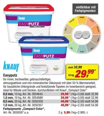 toom Baumarkt KNAUF EASYPUTZ 0.5mm 10kg Angebot