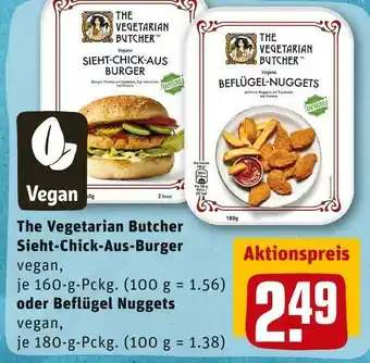 REWE The vegetarian butcher sieht-chick-aus-burger oder beflügel nuggets Angebot