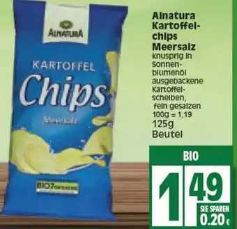 Edeka Alnatura Kartoffelchips Meersalz 125g Beutel Angebot