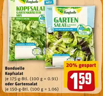 REWE Bonduelle kopfsalat oder gartensalat Angebot