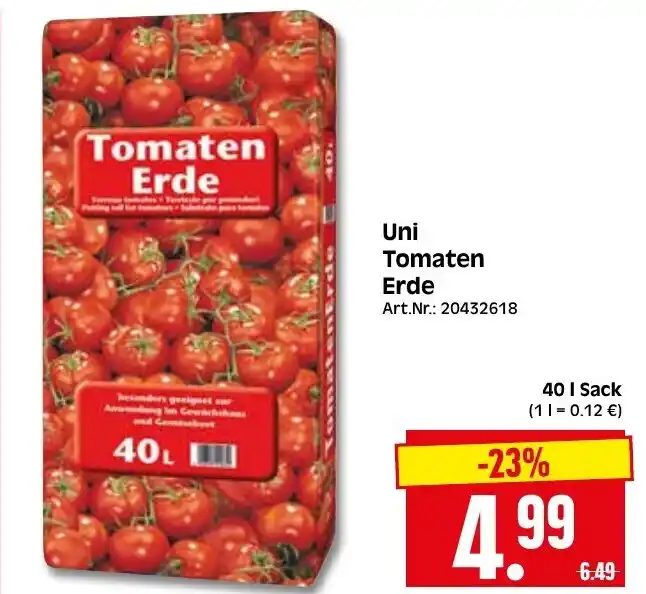 Uni Tomaten Erde 40L Angebot bei Herkules Baumarkt