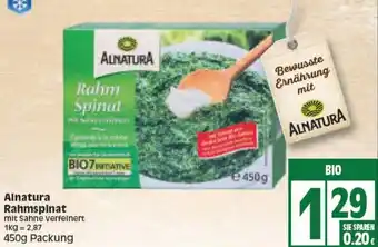 Edeka Alnatura Rahmspinat 450g Angebot