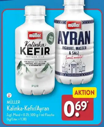 Aldi Nord MÜLLER Kalinka-Kefir/Ayran 500 g/ml Flasche Angebot