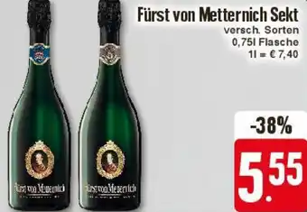 Edeka Fürst von Metternich Sekt 0,75 L Flasche Angebot