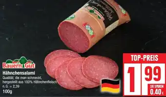 Edeka Bauern Gut Hähnchensalami 100 g Angebot