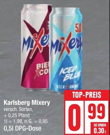 Karlsberg Mixery 0,5 L DPG-Dose Angebot bei Edeka