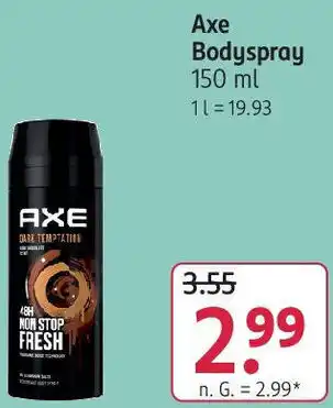 Rossmann Axe Bodyspray 150 ml Angebot