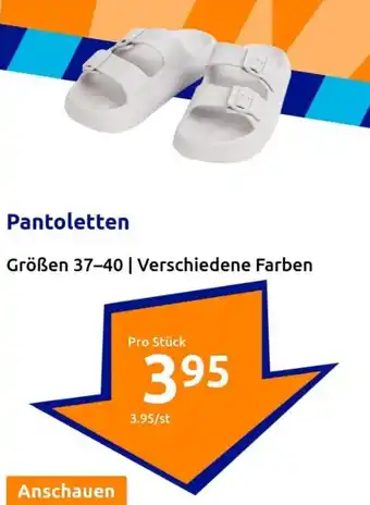 Action Pantoletten Größen 37-40 | Verschiedene Farben Angebot