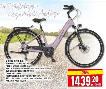 Herkules Baumarkt FISCHER E-Bike Cita 3.3i Angebot