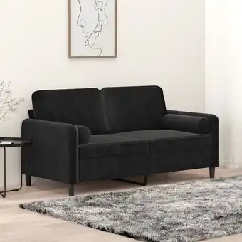 ManoMano 2-Sitzer-Sofa mit Zierkissen Schwarz 140 cm Samt vidaXL194226 Angebot