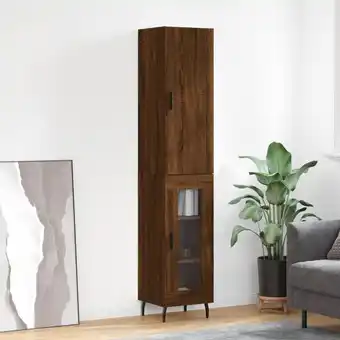 ManoMano Bonnevie - Highboard,Kommode Braun Eichen-Optik 34,5x34x180 cm Holzwerkstoff vidaXL Angebot