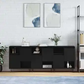 ManoMano Bonnevie - 3 Stk. Sideboards,Kommode Schwarz Holzwerkstoff vidaXL Angebot